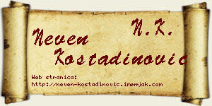 Neven Kostadinović vizit kartica